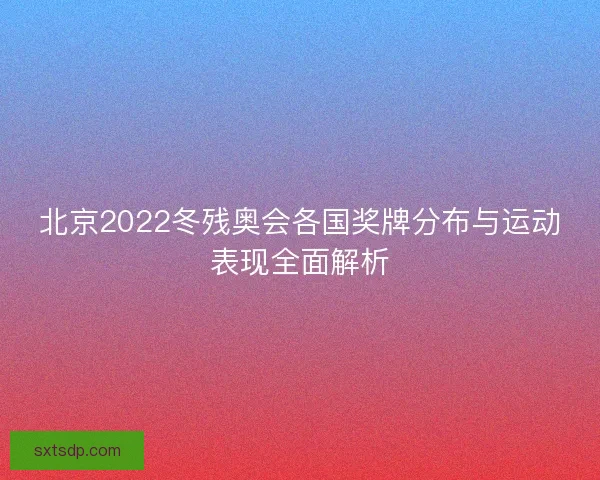 北京2022冬残奥会各国奖牌分布与运动表现全面解析